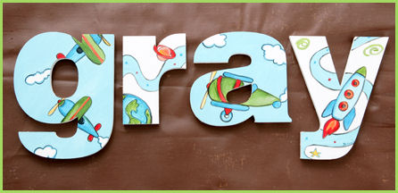 7" Themed Letter - Up, Up and Away-