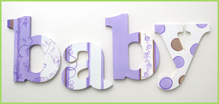 7" Themed Letter - Lavender Toile-