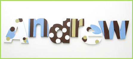 7" Themed Letter - Dots & Stripes-